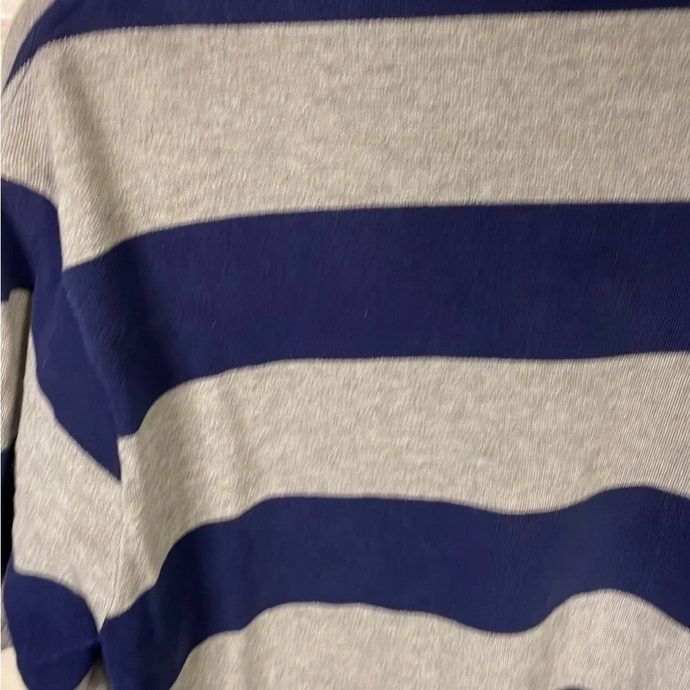 Men's Polo Golf Ralph Lauren Blue & Gray Striped Polo Shirt 100% Cotton